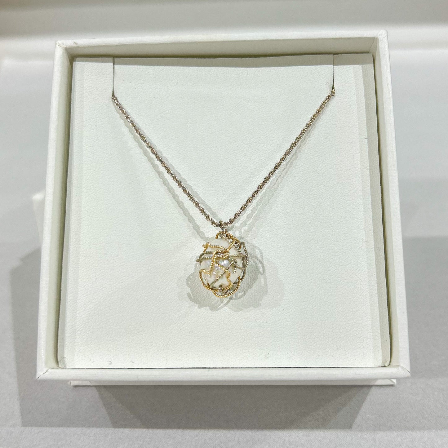 Zohar - Long Silver Pearl Necklace