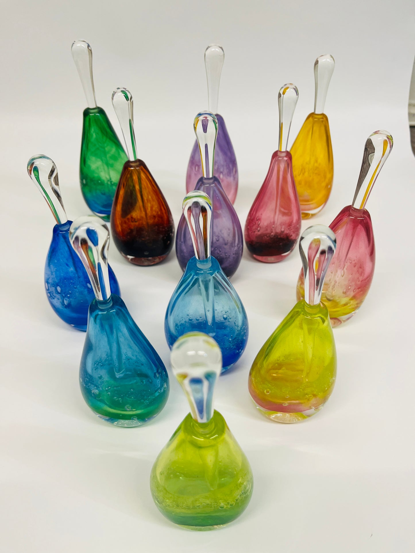 Gordon Studio Glassblowers - Teardrop Bottle - Green / Lime