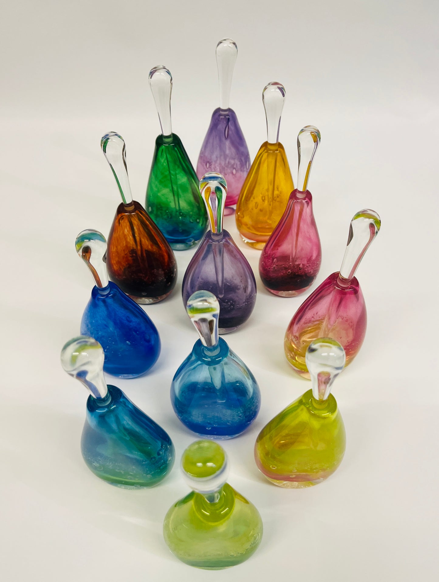 Gordon Studio Glassblowers - Teardrop Bottle - Green / Lime