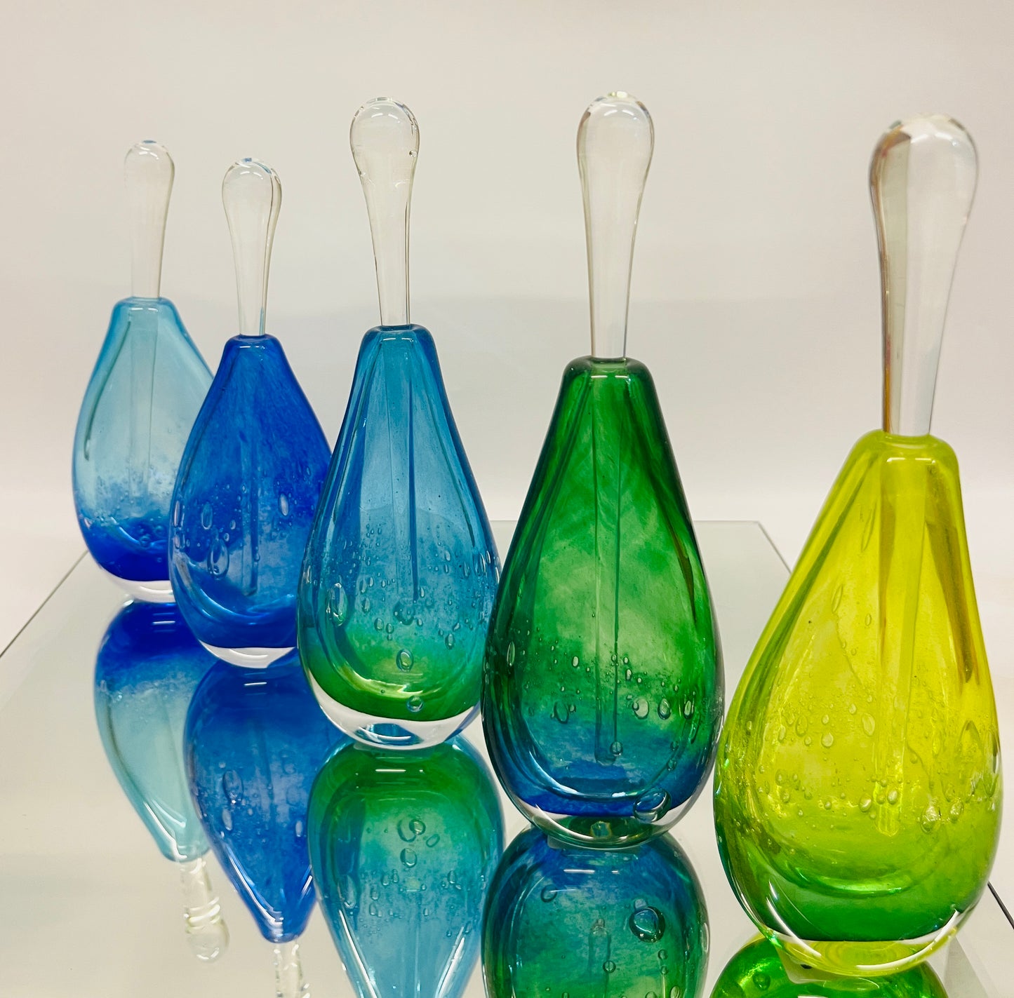 Gordon Studio Glassblowers - Teardrop Bottle - Green / Lime