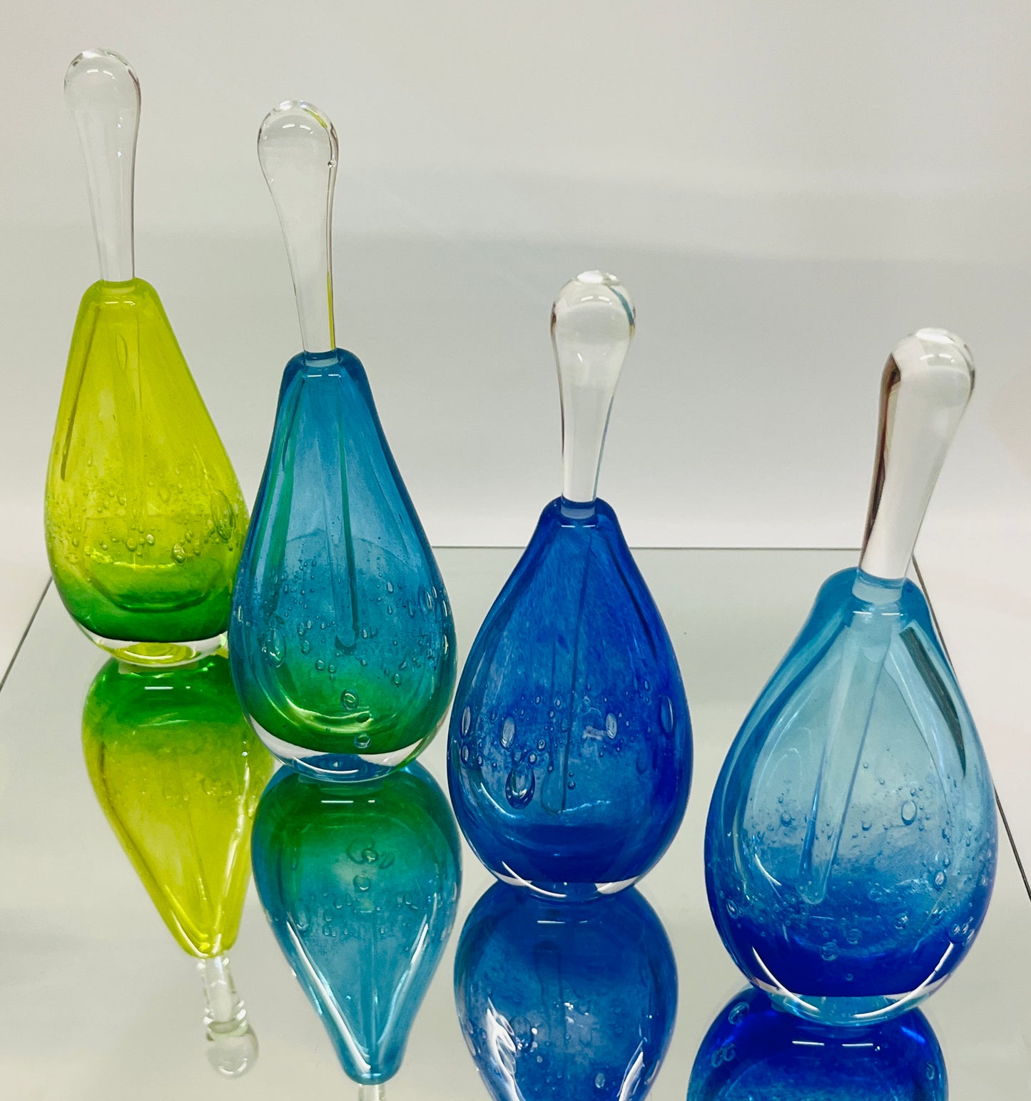 Gordon Studio Glassblowers - Teardrop Bottle - Green / Lime
