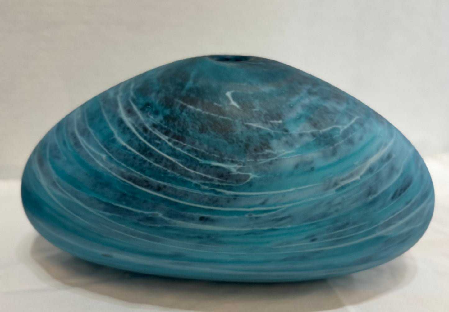 Gordon Studio Glassblowers - Large Aqua Oval Vase