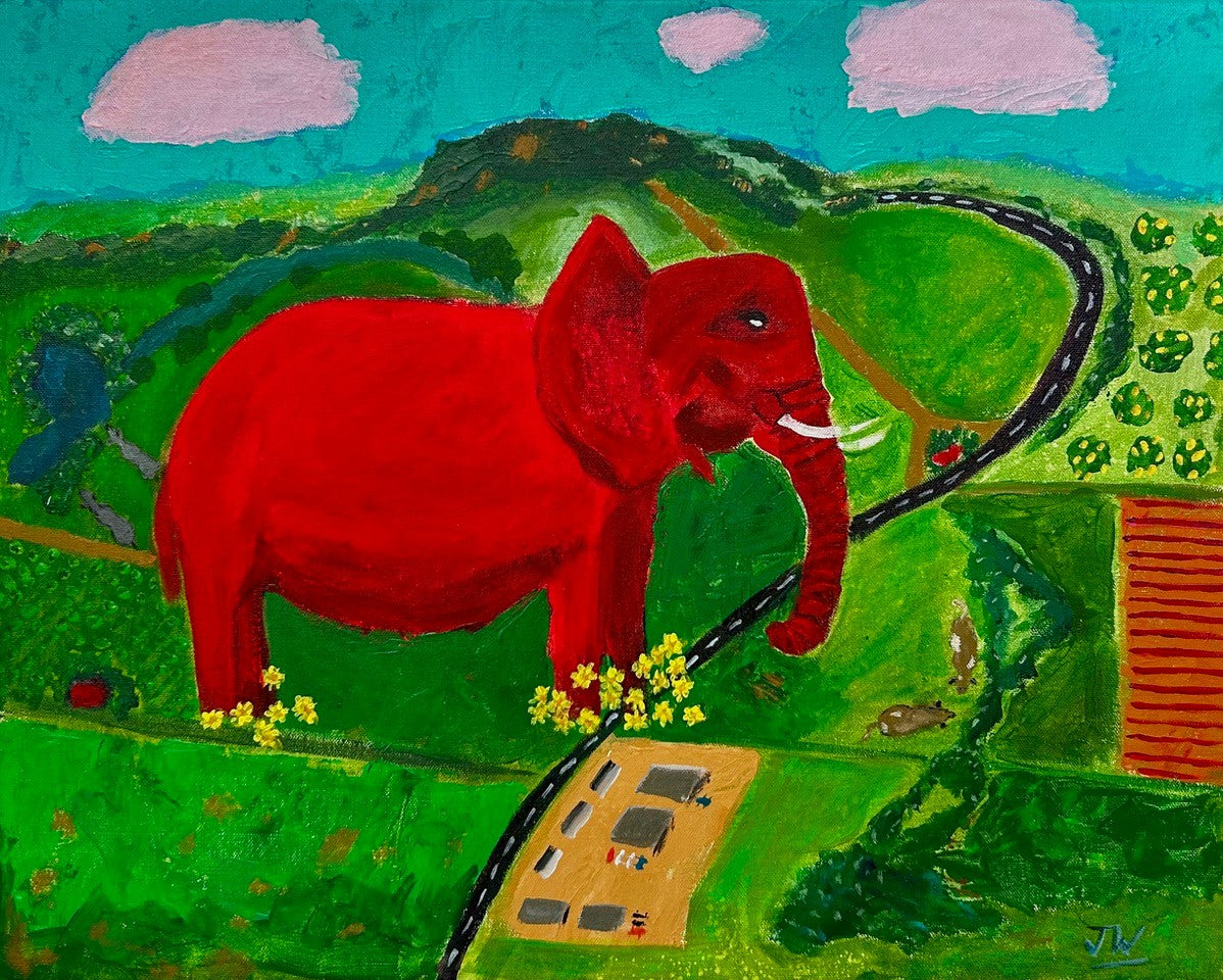 Jenny Woodward - Unforgettable (the Red Elephant grazing at Plainlands)