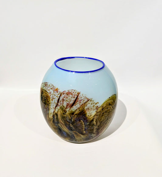 Keith Rowe - OUTBACK (Pale blue & amber bowl)