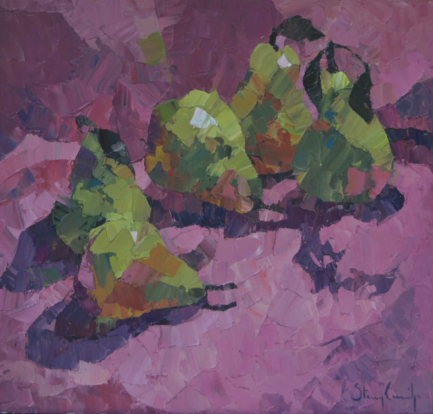 Stacey Conridge - Pears on Pink