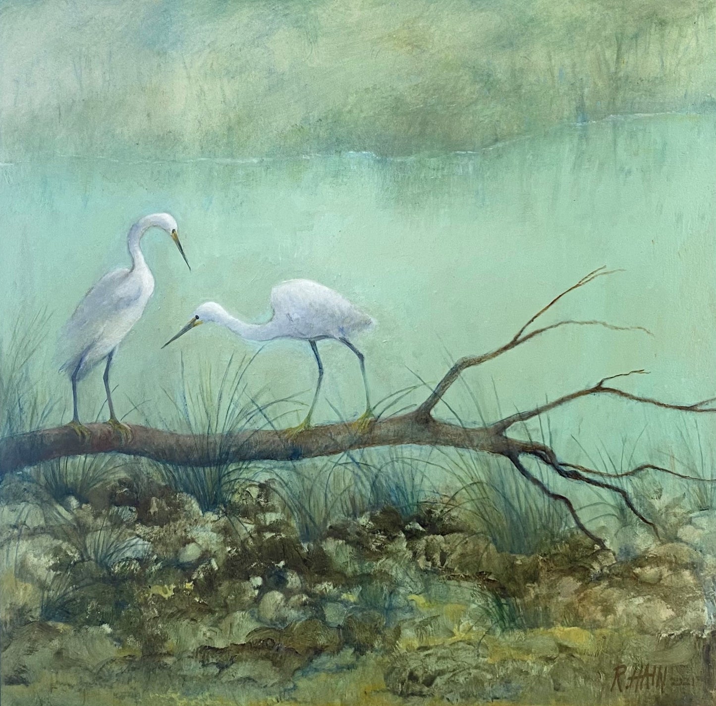 Rosemary Hain - Wetland with Egrets