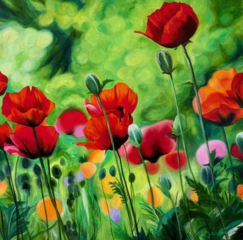 Julie Whitehead - French Red Poppies In The Field