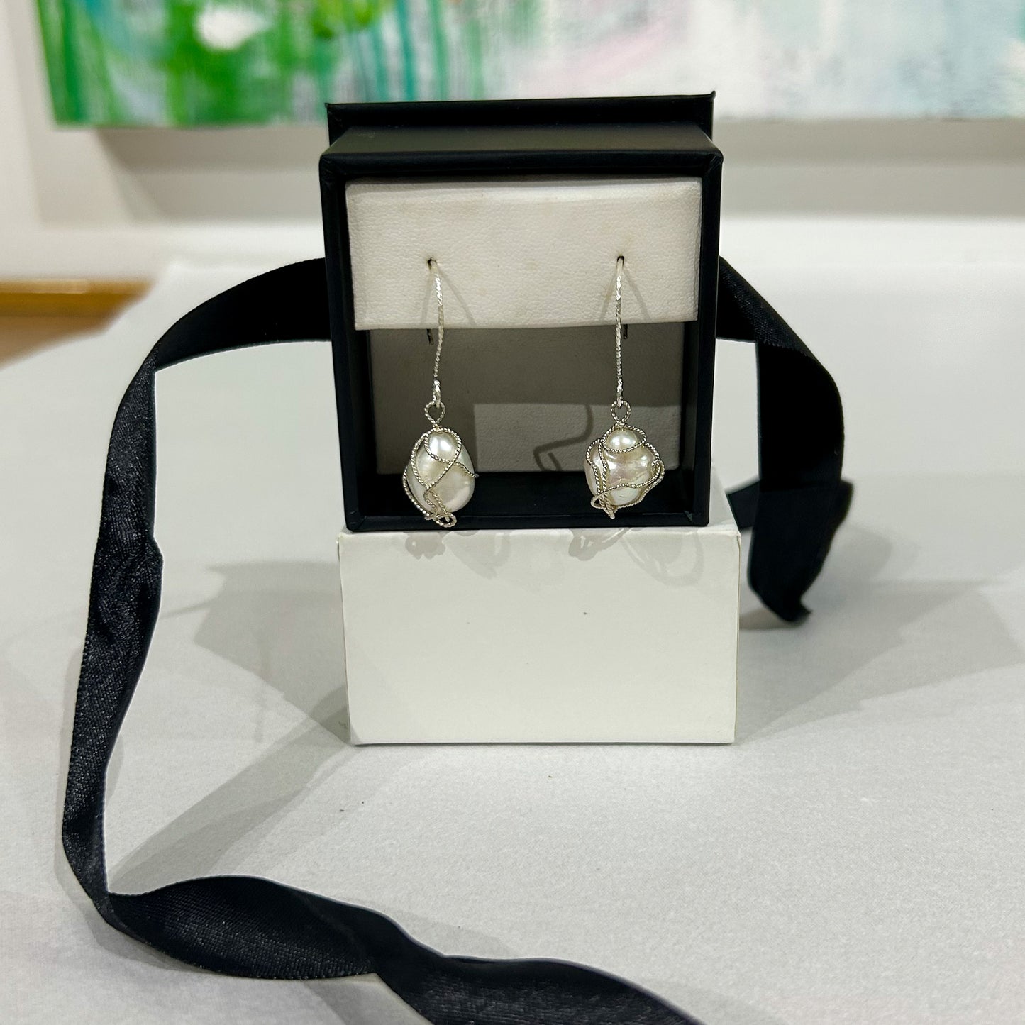 Zohar - Silver Baroque Pearl Earrings