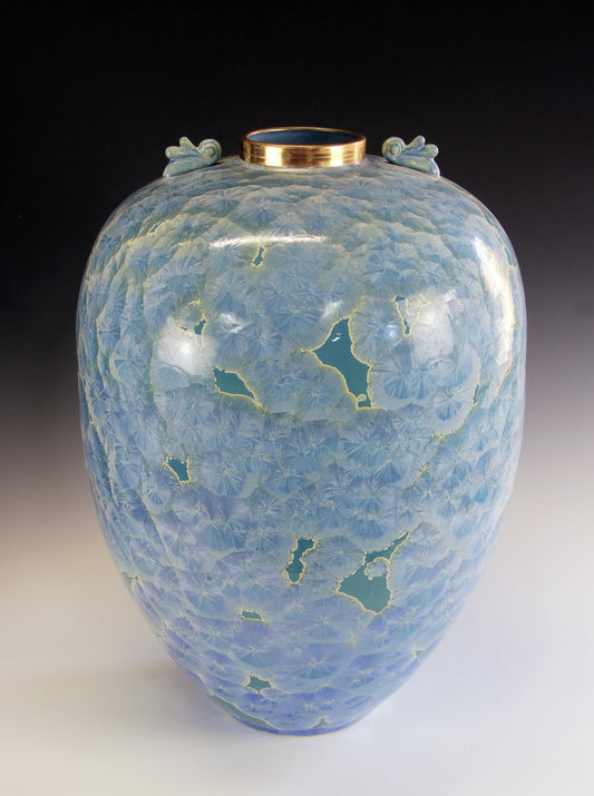Bill Powell - Large Teal Crystal Urn
