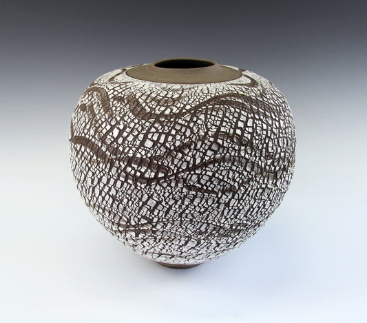 Bill Powell - Gloss White Textured Blossom Vase