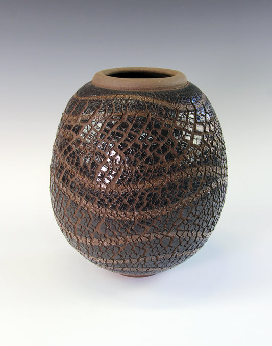 Bill Powell - Gloss Black Textured Vase
