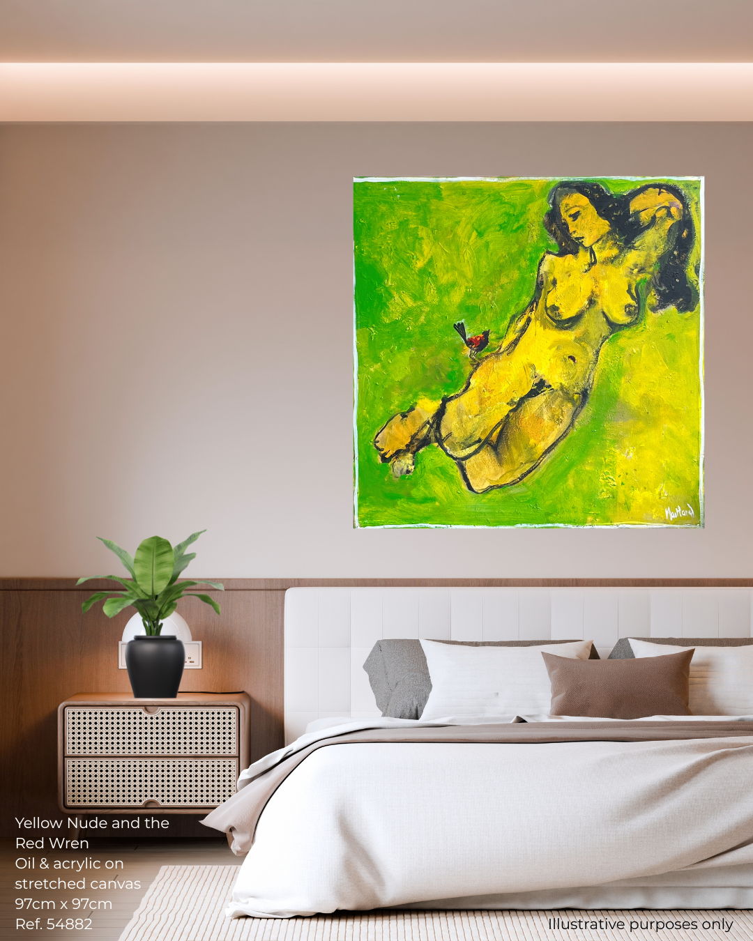 John Maitland - Yellow Nude and the Red Wren