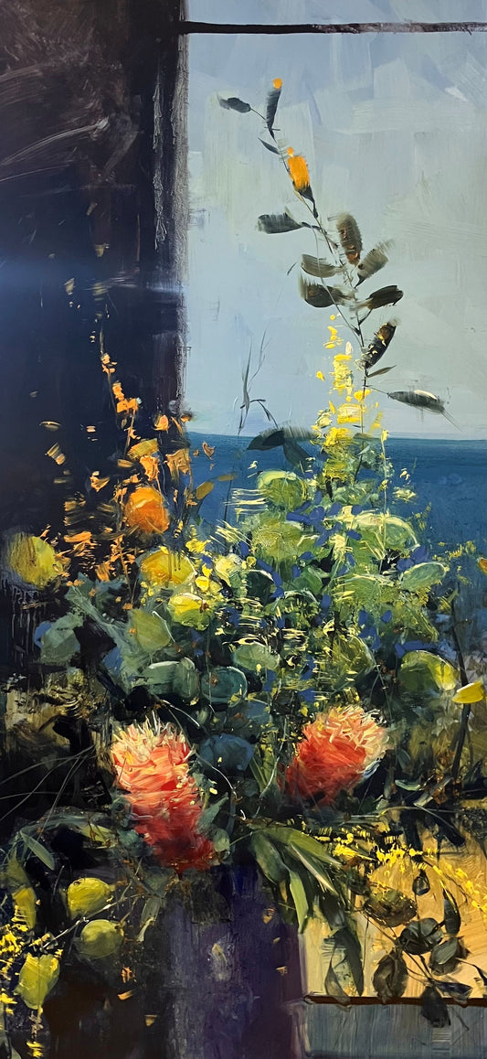 Herman Pekel - Australian Wildflowers and Ocean