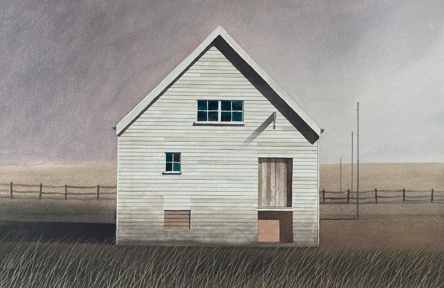 Small house on a plain background