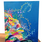 Colorful underwater scene painting on a blue background