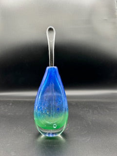 Gordon Studio Glassblowers - Teardrop Bottle - Blue/Green