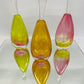 Gordon Studio Glassblowers - Teardrop Bottle - Yellow / Pink