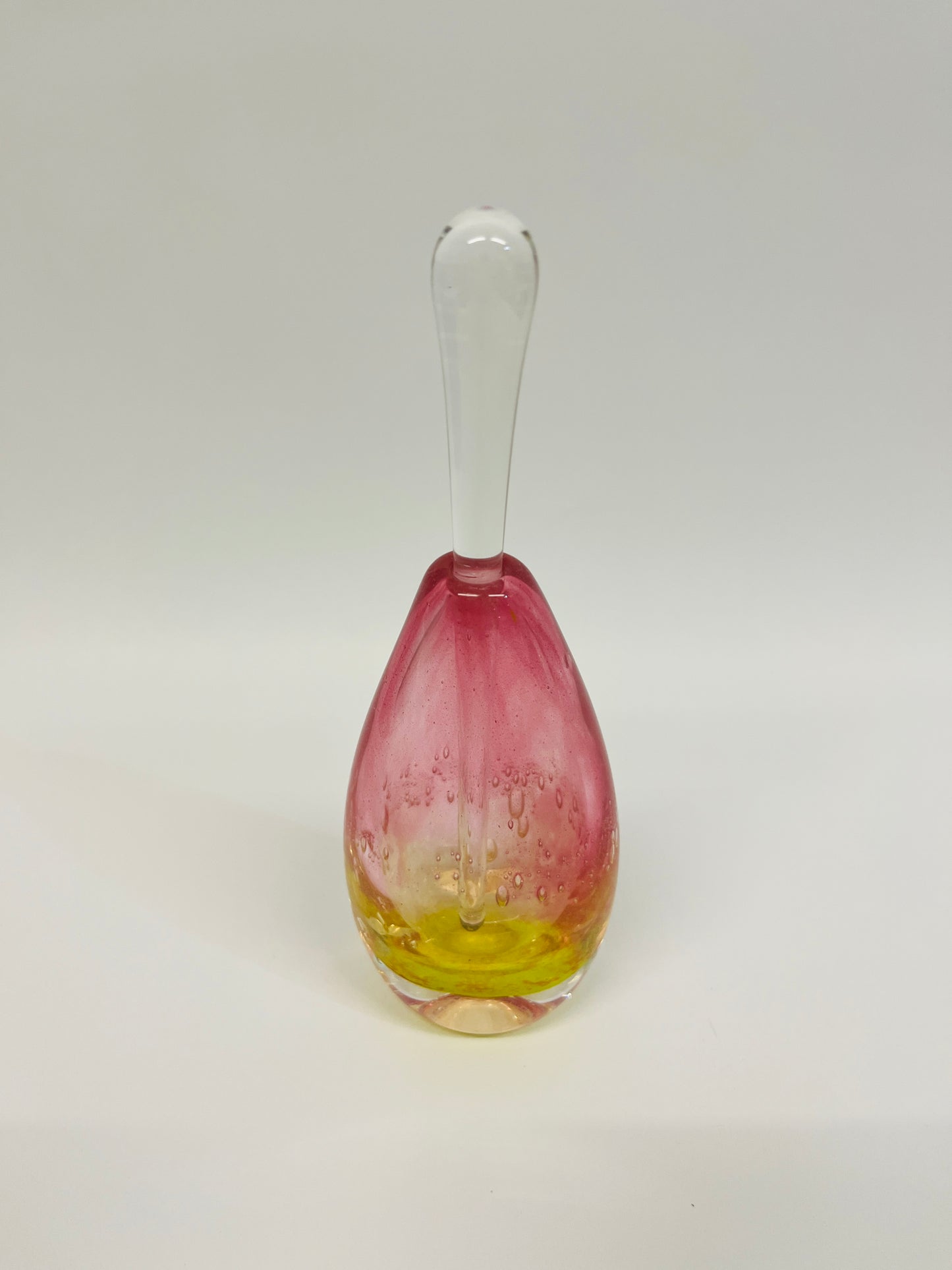 Gordon Studio Glassblowers - Teardrop Bottle - Pink / Yellow