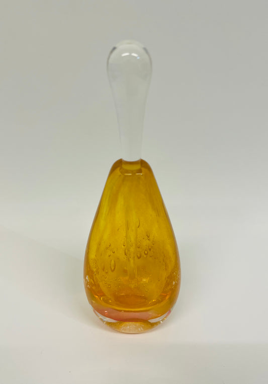 Gordon Studio Glassblowers - Teardrop Bottle - Dark Yellow