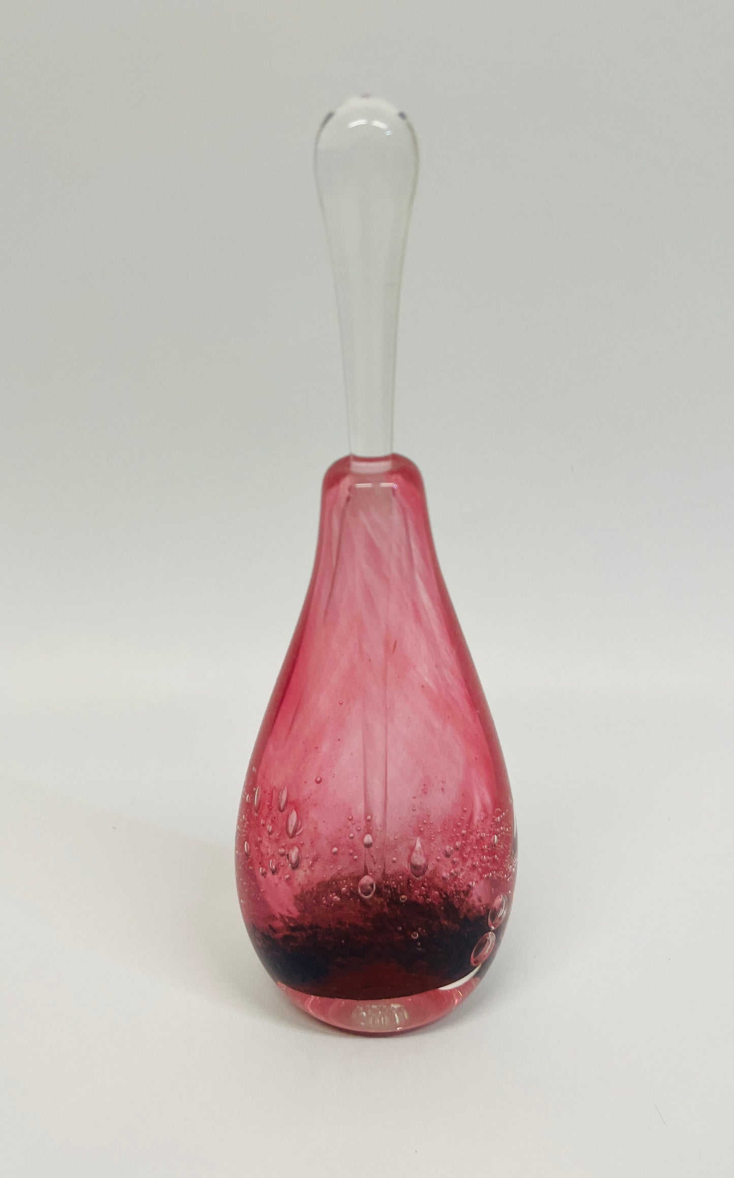 Gordon Studio Glassblowers - Teardrop Bottle - Pink /Red