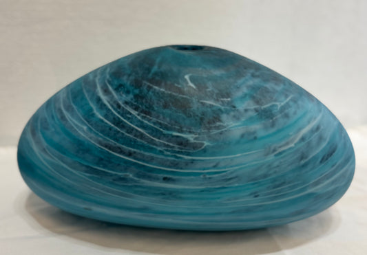 Gordon Studio Glassblowers - Large Aqua Oval Vase