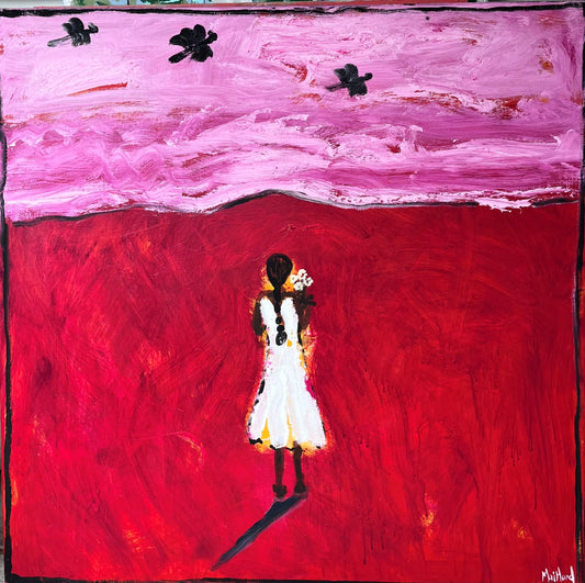 John Maitland - Girl in White with Flowers