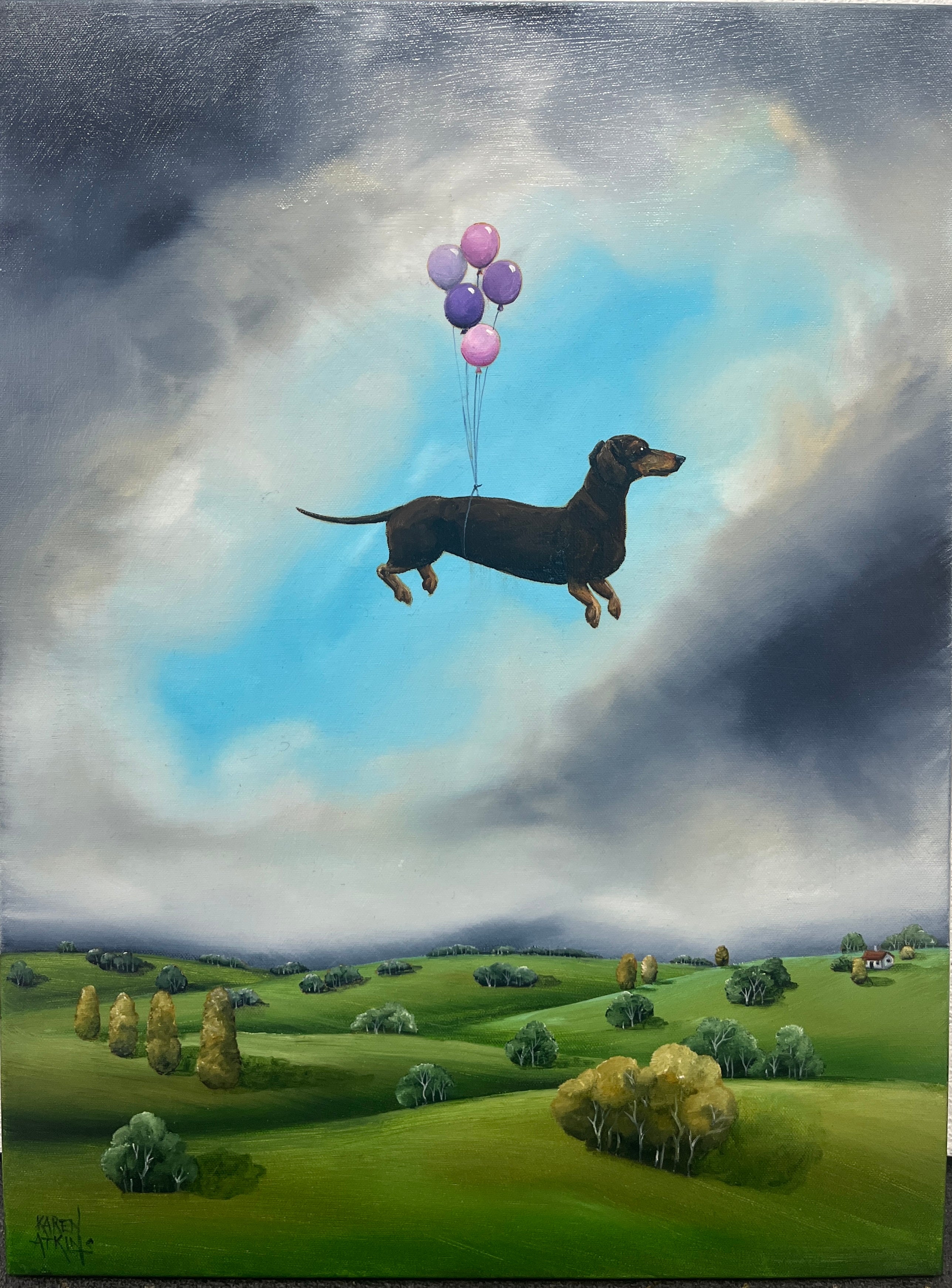 Stately Progress - Whimsical Acrylic Painting by Karen Atkins | Red ...