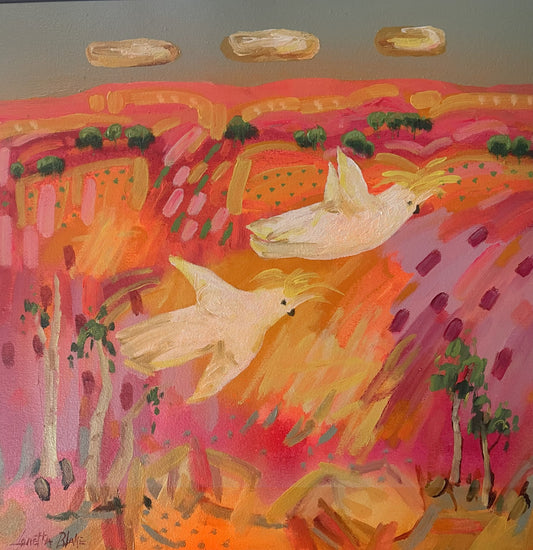 Loretta Blake - Two Cockatoos White