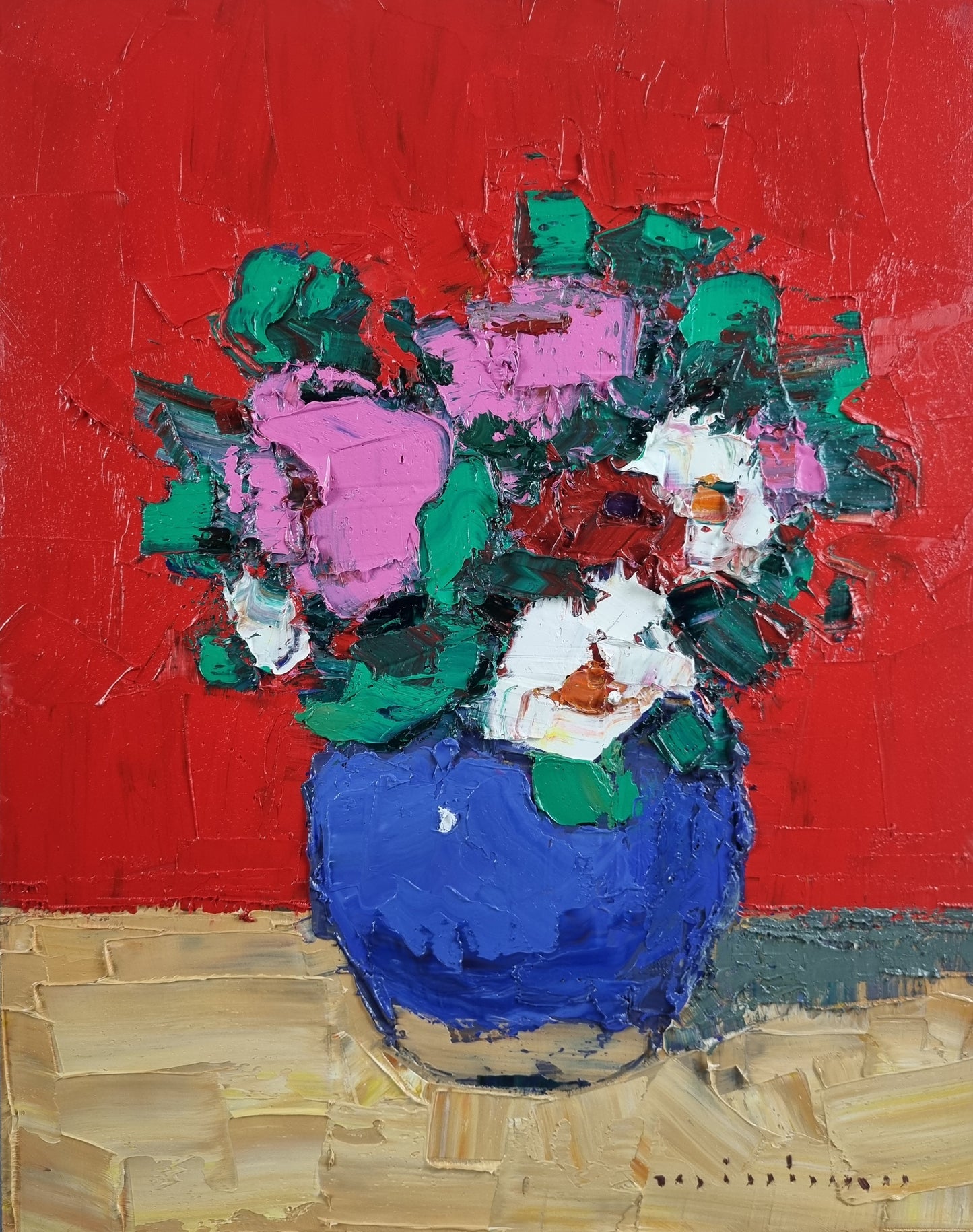 Minhan Cho - Peonies in Blue Vase