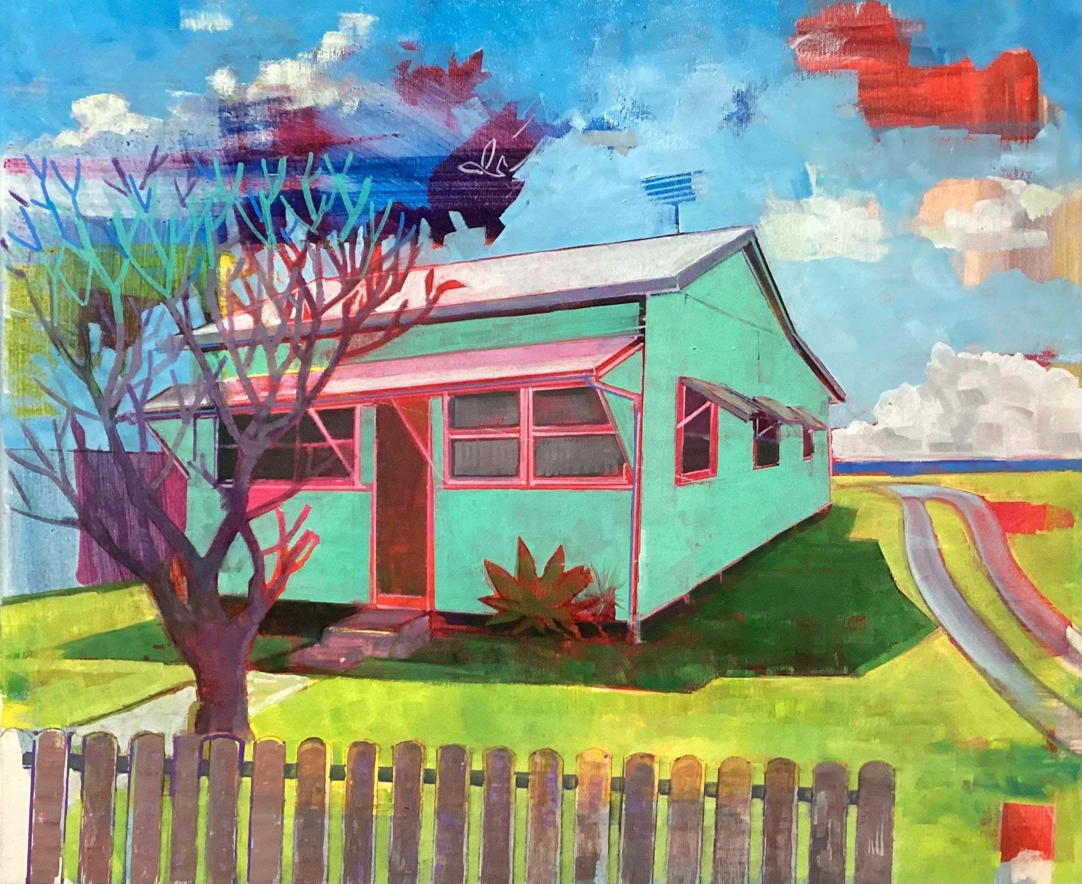 Nick Olsen Beach House with Frangipani Red Hill Gallery