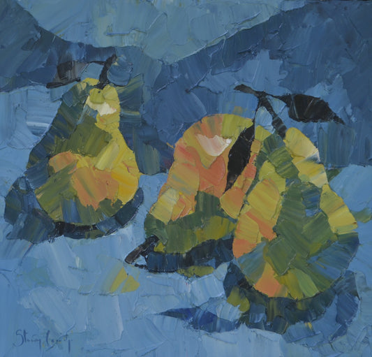 Stacey Conridge - Pears on Blue II