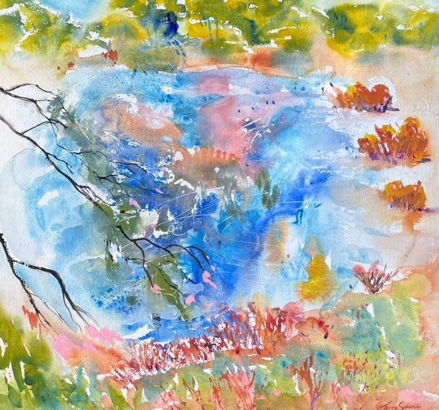 Terry Swann - Clay Pan in flood, Alice Springs