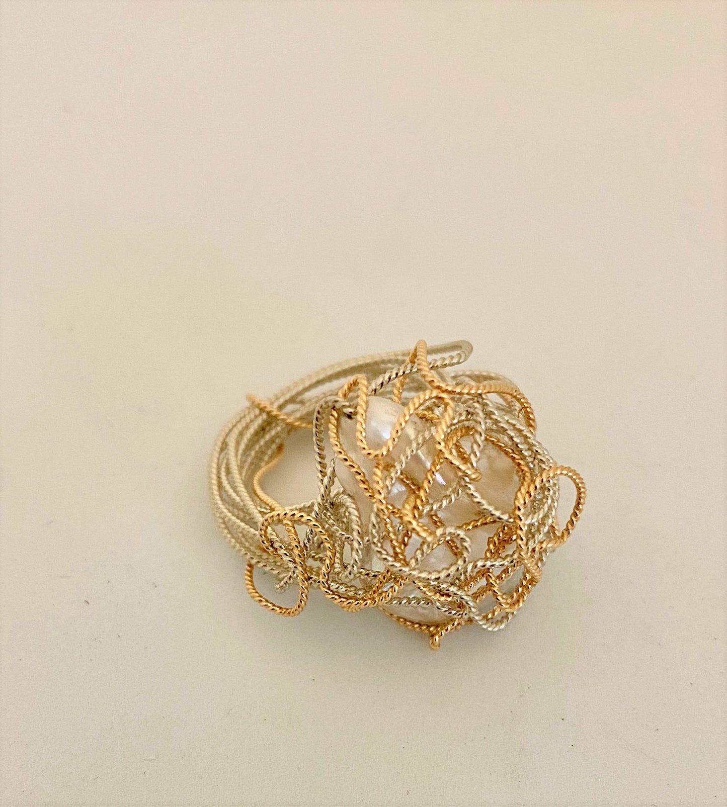 ZOHAR -  'Me' Silver and Gold Wire Ring